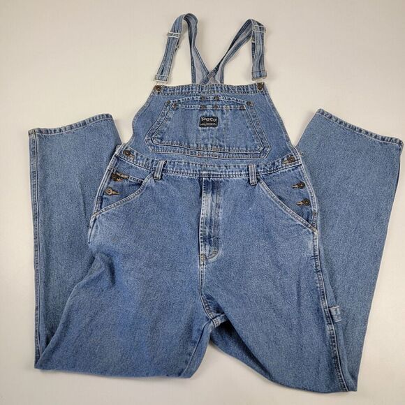 Vintage Y2k Paco Baggy Wide Leg Denim Carpenter Jeans Overalls Mens XL 36x32 - Picture 1 of 16